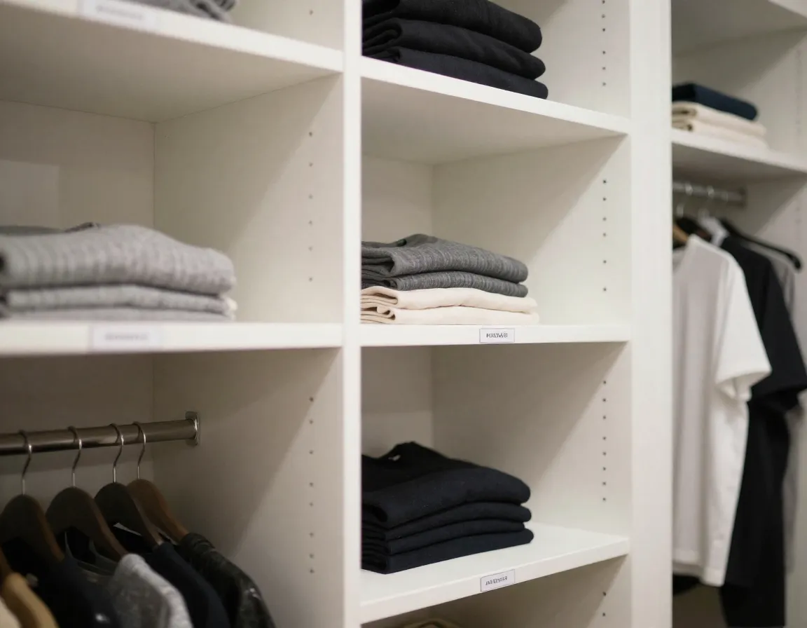 Perfekt organiserad garderob med minimalistisk design och smart förvaring